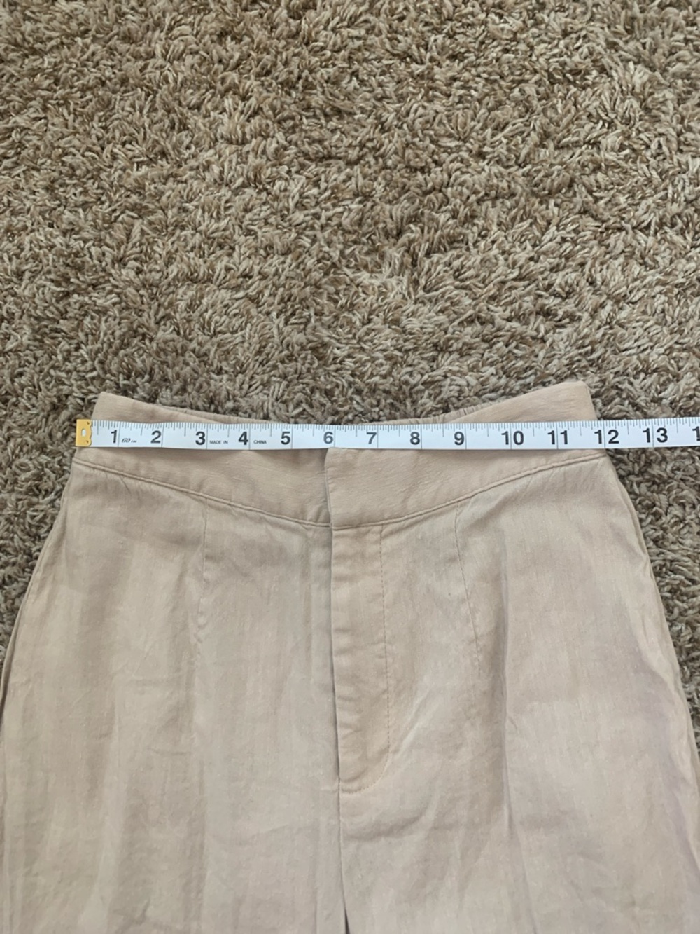 NWOT Women’s Gianni Bini Beige Khaki Elastic Waist Linen Blend Wide Leg Pants - Picture 5 of 8